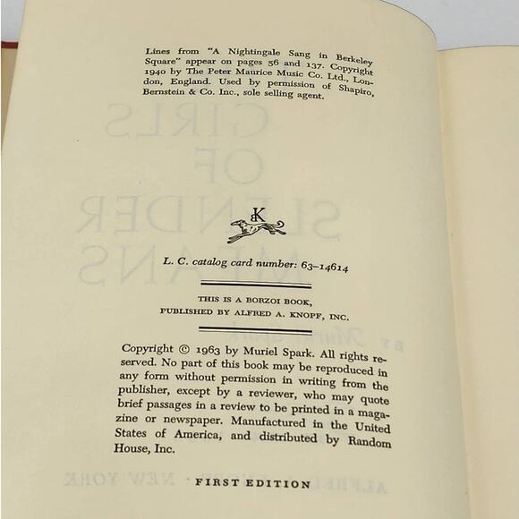 The Girls Of Slender By Muriel Spark First Edition Hardcover Vintage 1960 - Picture 4 of 10